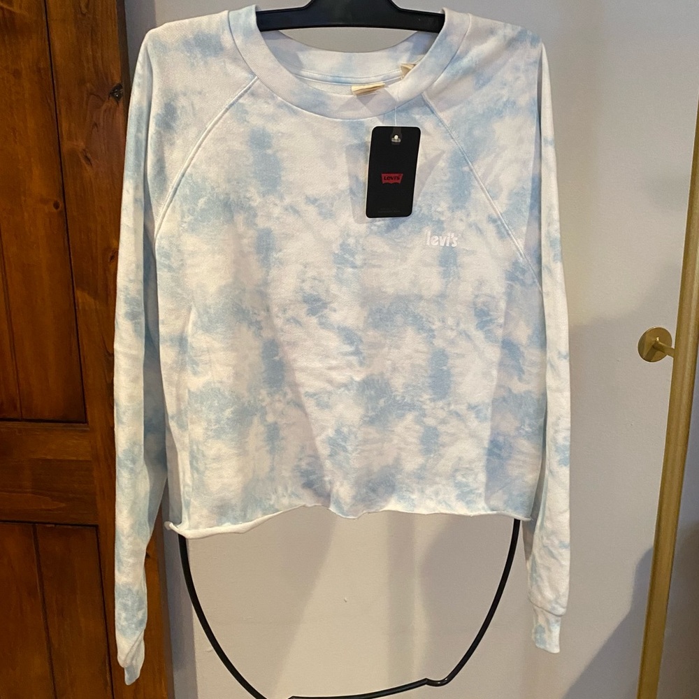 Levi’s Cropped Laundry Day Raglan Crew Neck Top Size XL